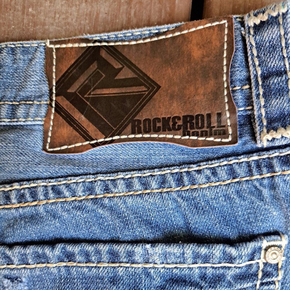 %Rock & Roll Cowboy Jeans Size 38x29 Altered Men / J3 - Picture 6 of 9
